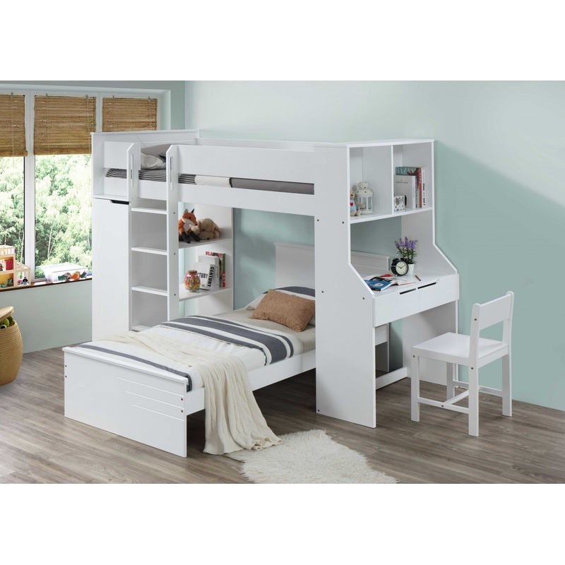 Twin White Solid Wood Bed By Homeroots