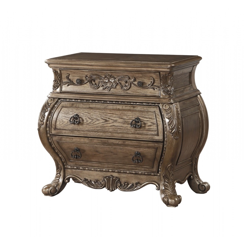 Vintage Oak Wood Nightstand By Homeroots