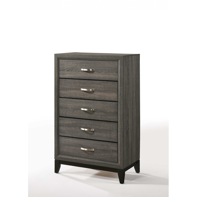 Weathered Gray Paper Veneer Chest By Homeroots