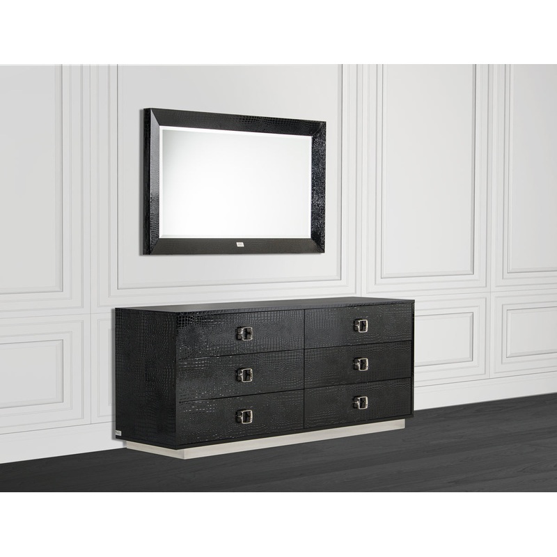 26' Black Crocodile Mdf Dresser By Homeroots