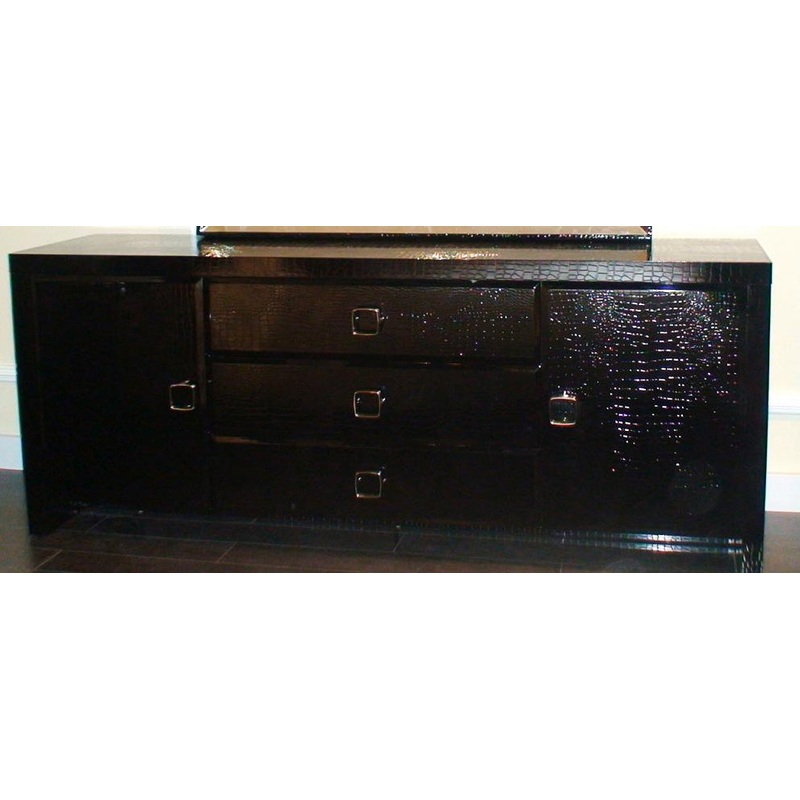 28' Black Crocodile Mdf Dresser By Homeroots