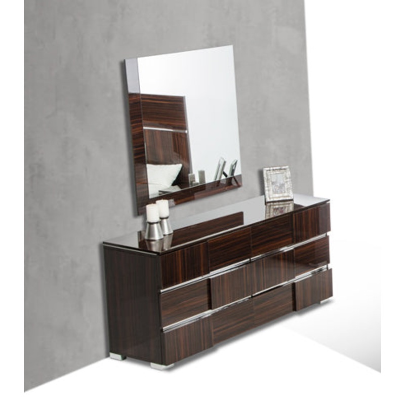 32' Ebony Lacquer Veneer Mdf And Steel Dresser By Homeroots