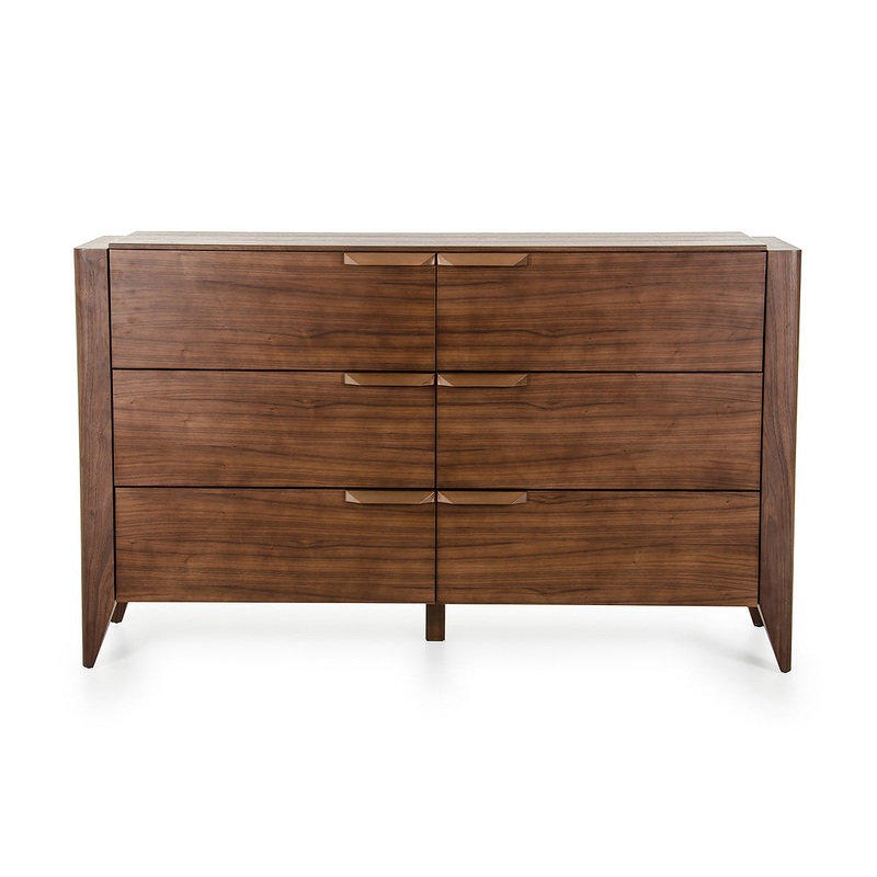 38' Tobacco Veneer And Mdf Dresser With 6 Drawers By Homeroots
