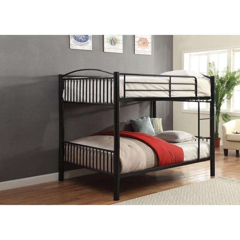 Black Metal Full Over Full Bunk Bed By Homeroots