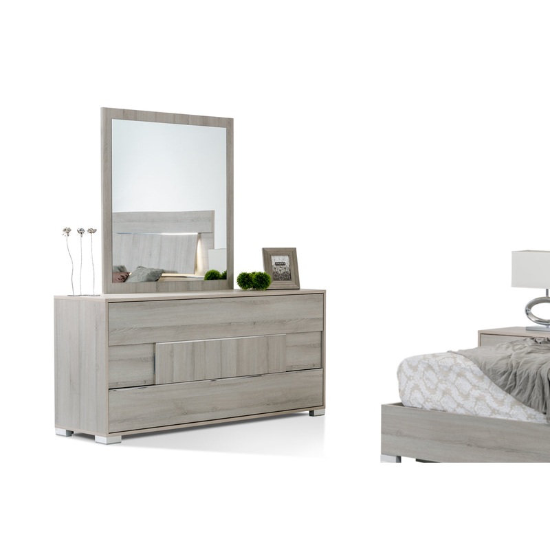 Contemporary Gray Middle Block 3 Drawer Dresser By Homeroots
