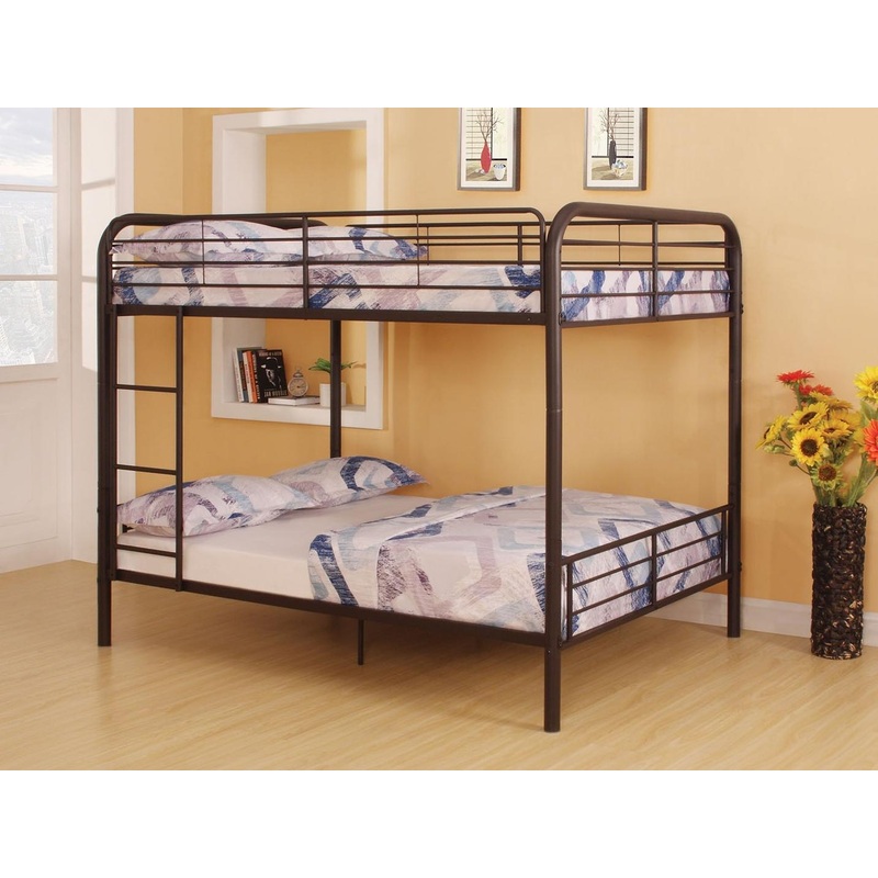Dark Brown Metal Tube Full Over Full Bunk Bed By Homeroots
