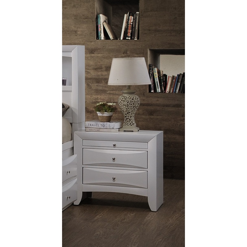 Elegant White 3 Drawer Nightstand By Homeroots
