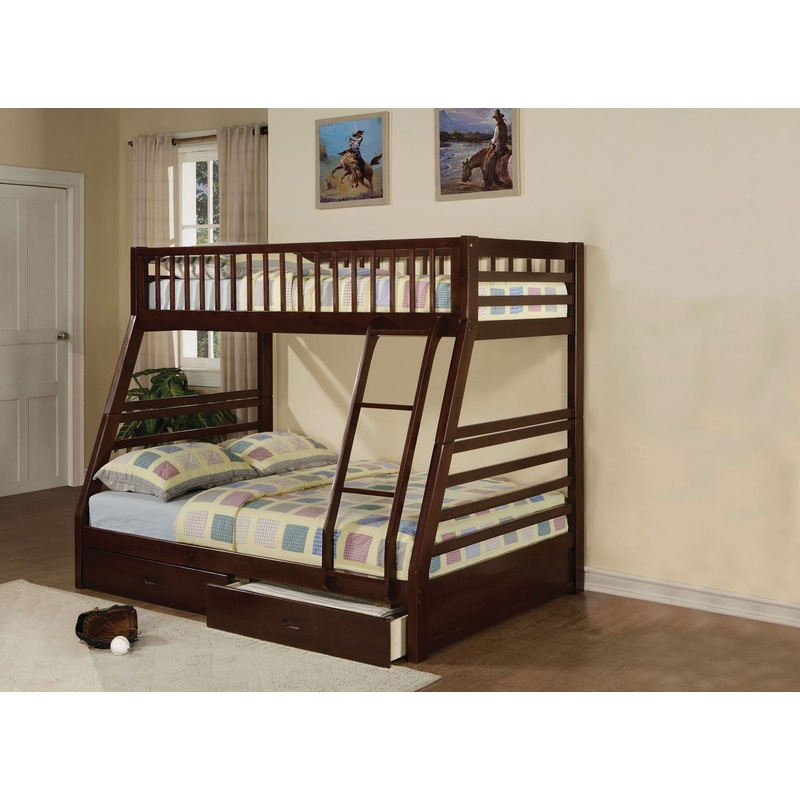 Epresso Pine Wood Twin Over Full Bunk Bed By Homeroots
