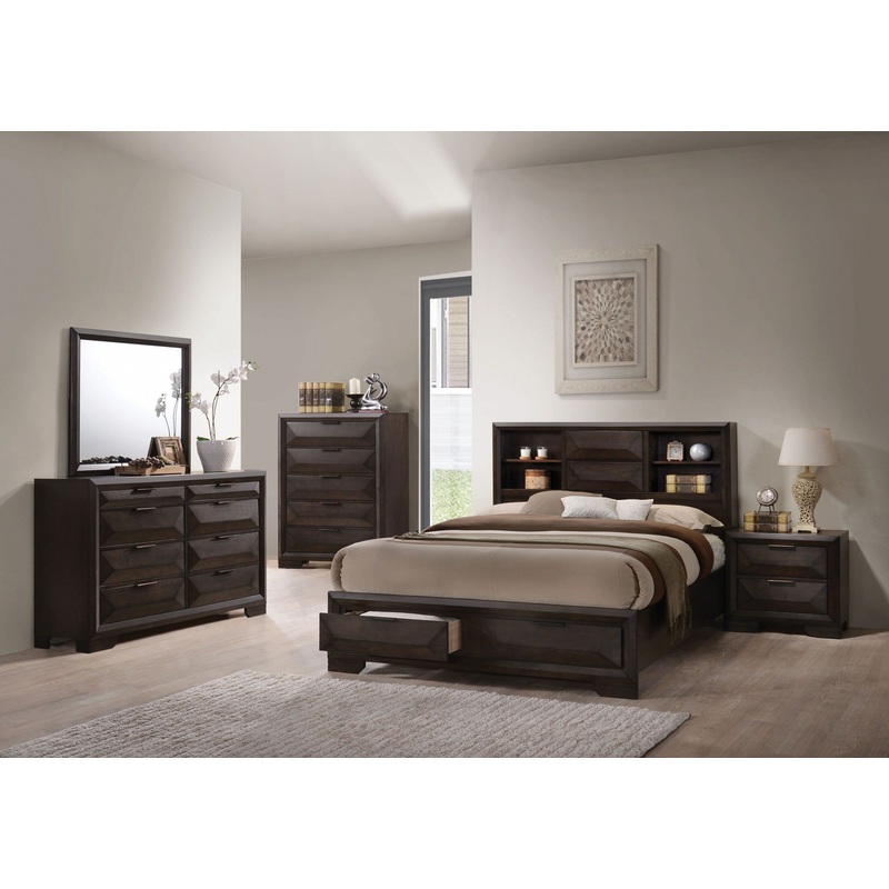 Espresso Eastern King Storage Bed By Homeroots