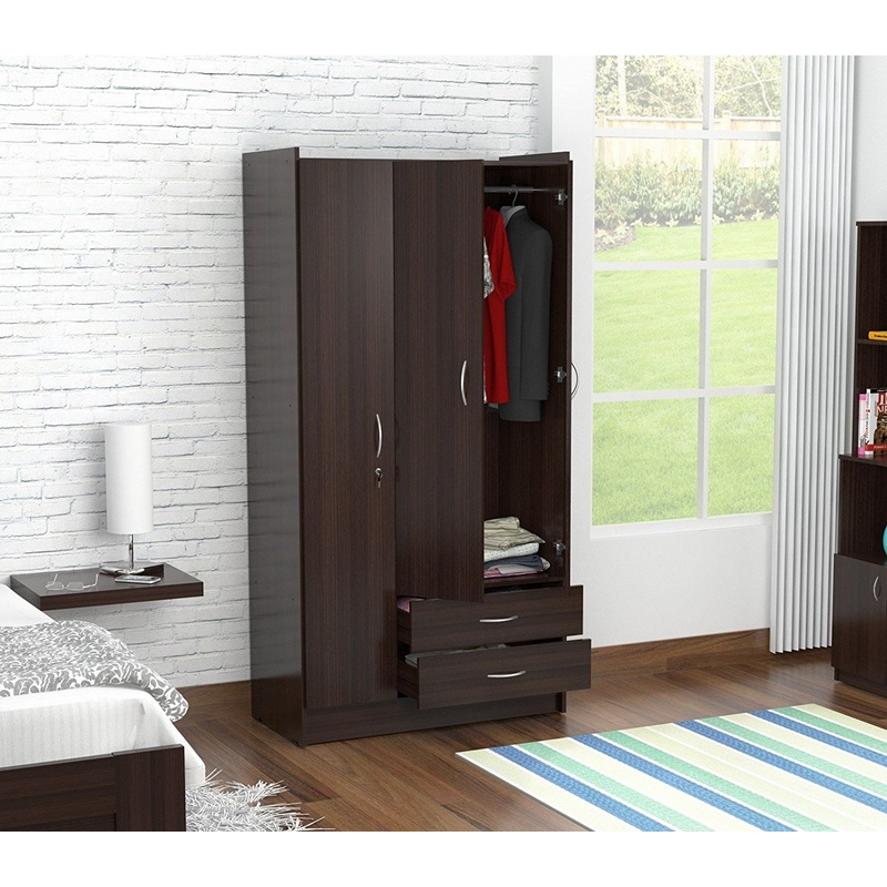 Espresso Finish Wood Wardrobe Armoire By Homeroots