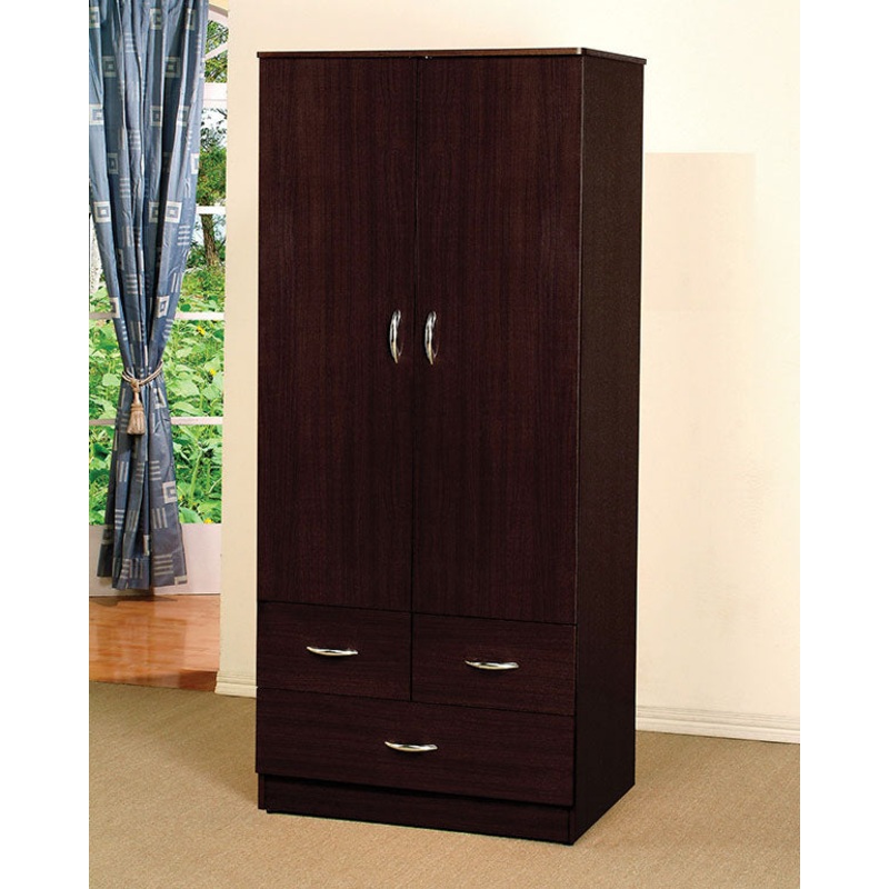 Espresso Particle Board Wardrobe By Homeroots