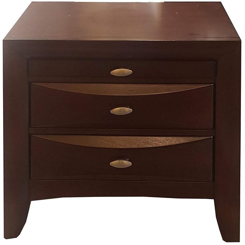 Espresso Rubber Wood Elegant Nightstand By Homeroots