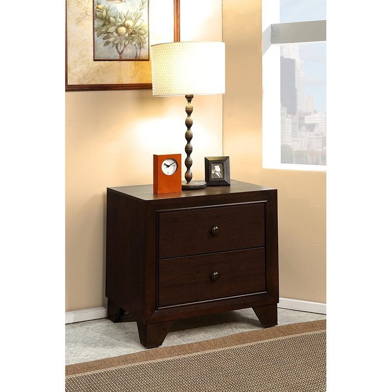 Espresso Rubber Wood Nightstand By Homeroots - 285542