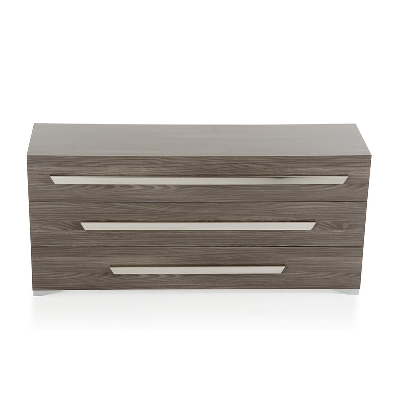Gray Gradient Lines Chrome 3 Drawer Dresser By Homeroots