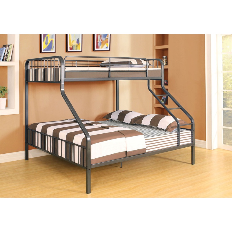 Gunmetal Twin Xl Over Queen Bunk Bed By Homeroots