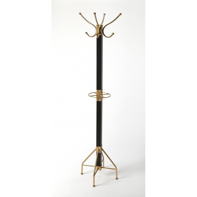 Logan Square Black & Gold Coat Rack Tree By Homeroots