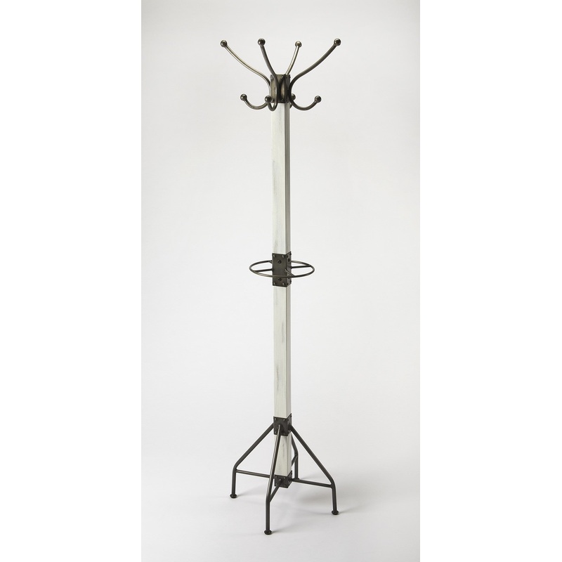 Logan Square White Wood Coat Rack Tree By Homeroots