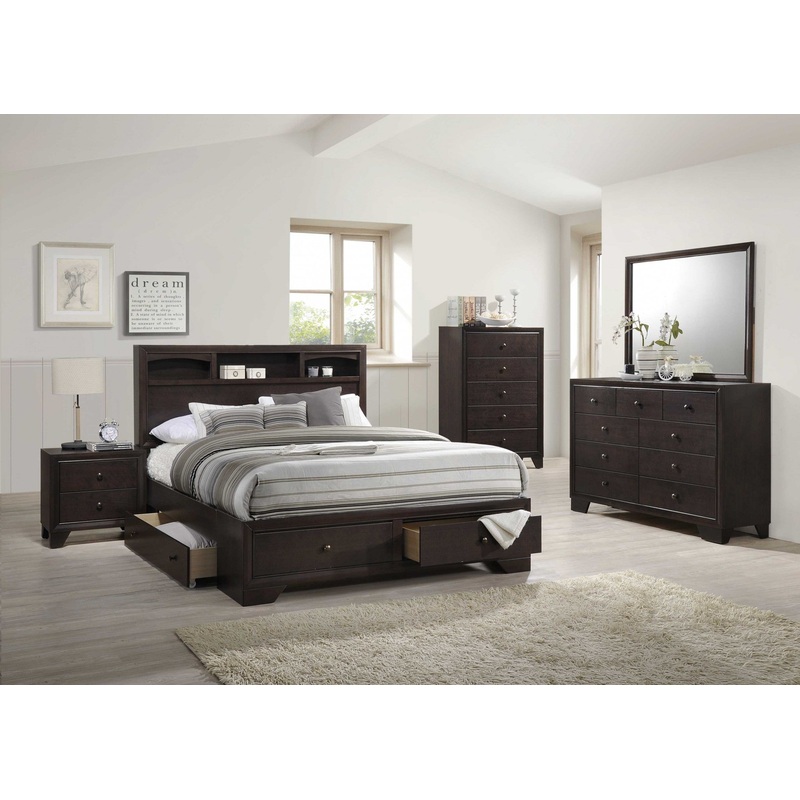 Rich Espresso Finish Queen Bed With Storage By Homeroots