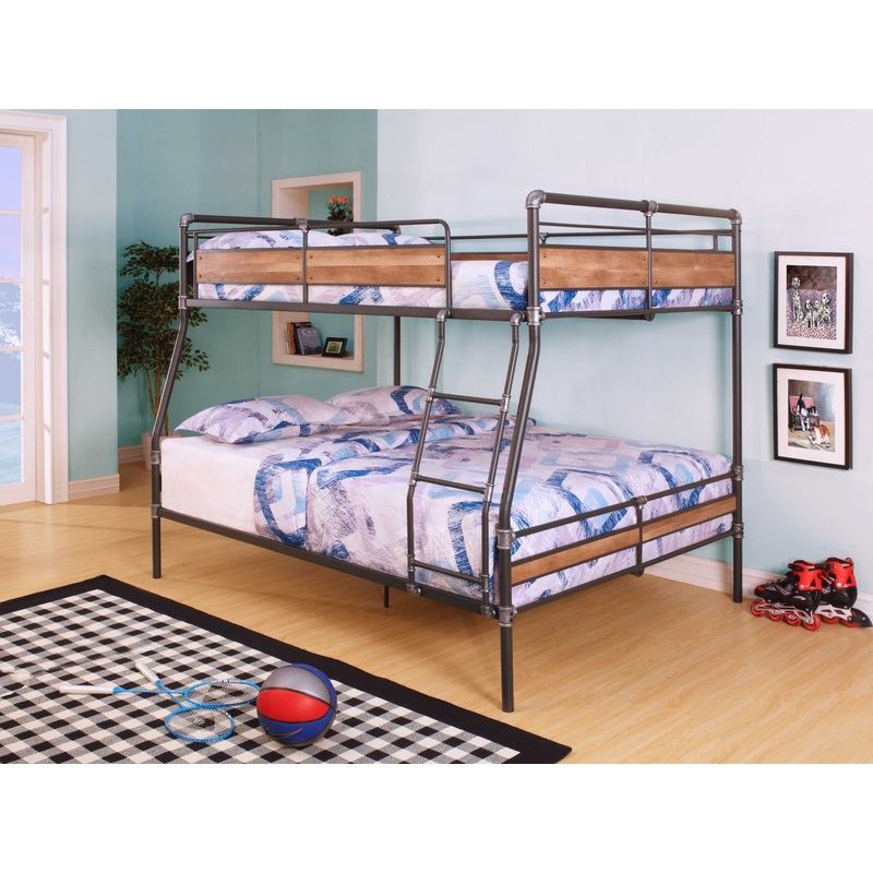 Sandy Black Dark Bronze Handbrushed Full Xl Over Queen Bunk Bed By Homeroots - 286146