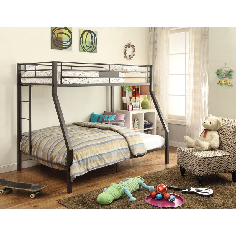 Twin Over Full Brown Metal Tube Bunk Bed By Homeroots