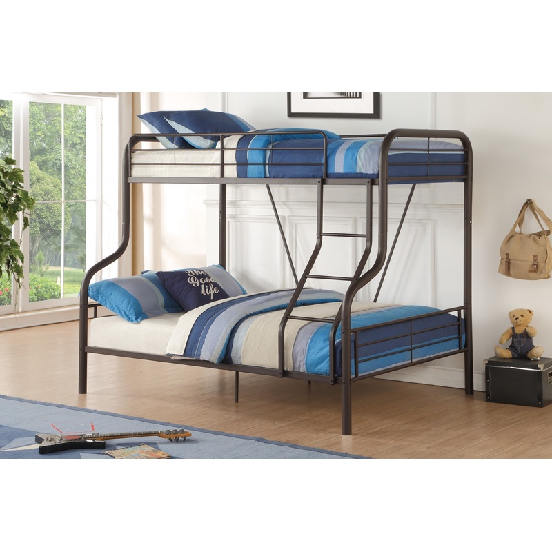 Twin Over Full Sandy Black Metal Tube Bunk Bed By Homeroots