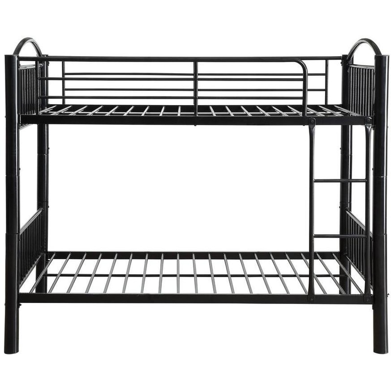 Twin Over Twin Black Metal Bunk Bed By Homeroots - 286163