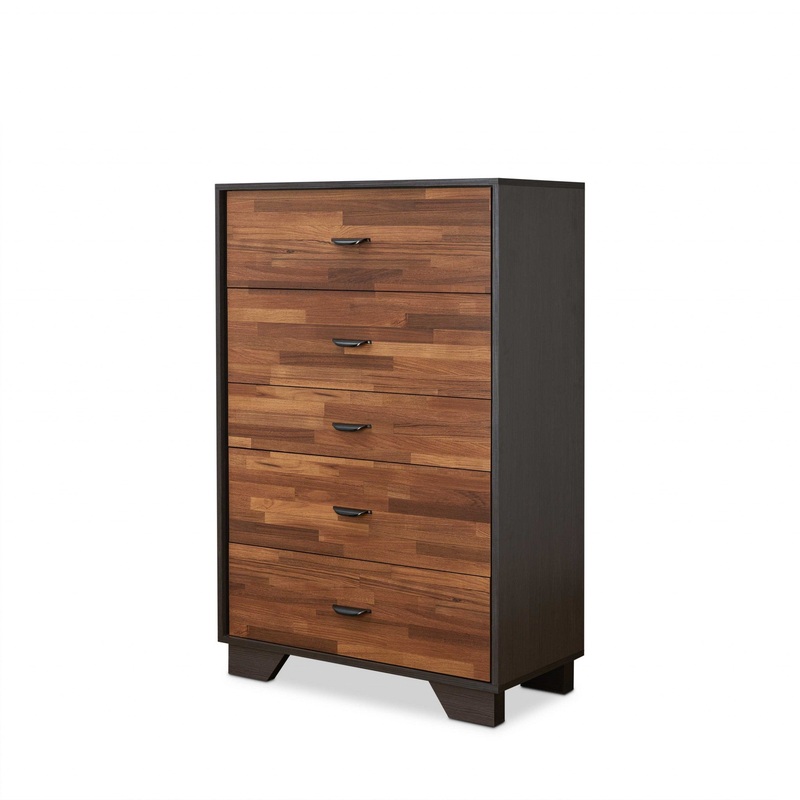 Walnut And Espresso Particle Board Chest By Homeroots