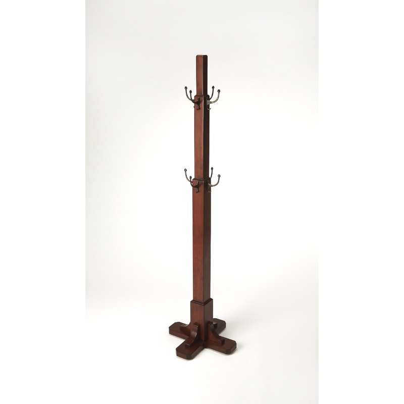 Webster Antique Cherry Coat Rack Tree By Homeroots