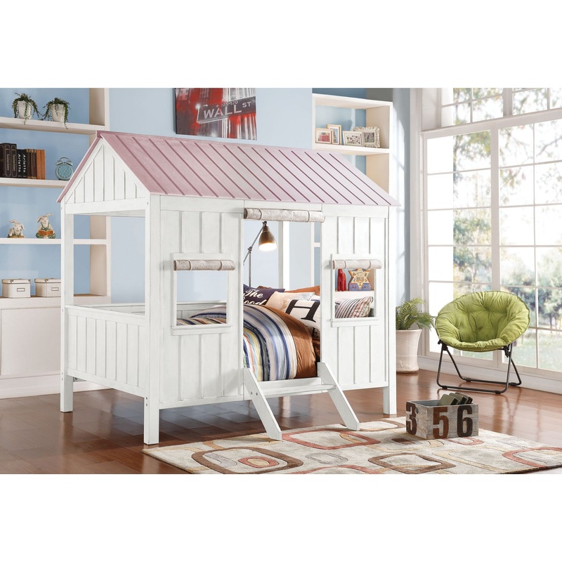 White And Pink Cottage Full Bed By Homeroots