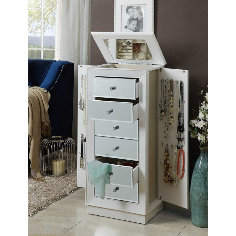 White Jewelry Armoire By Homeroots