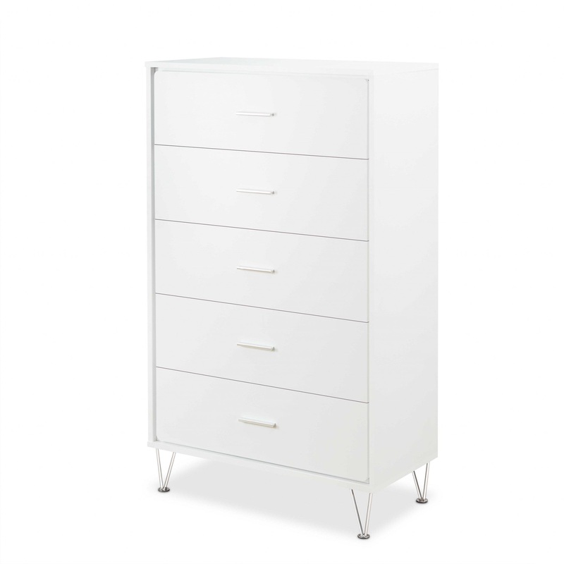 White Particle Board Chest By Homeroots