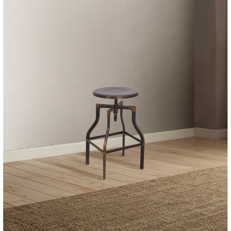 Antique Copper Metal Adjustable Stool By Homeroots