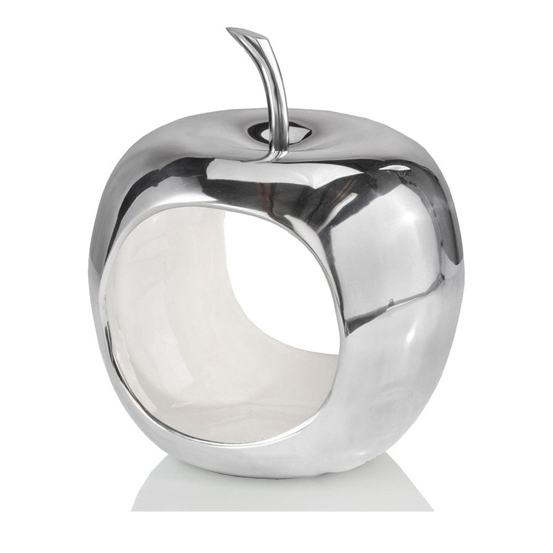 Apple Shaped Aluminum Decorative Accent Bowl By Homeroots
