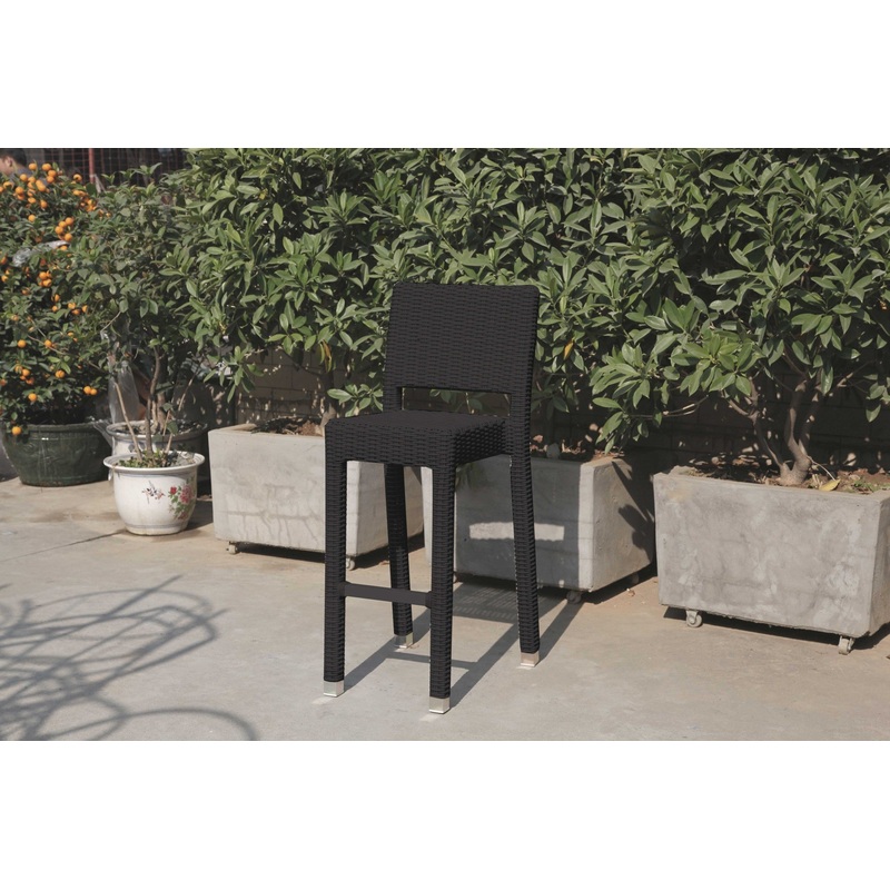 Black Aluminum And Wicker Bar Table Set Of By Homeroots