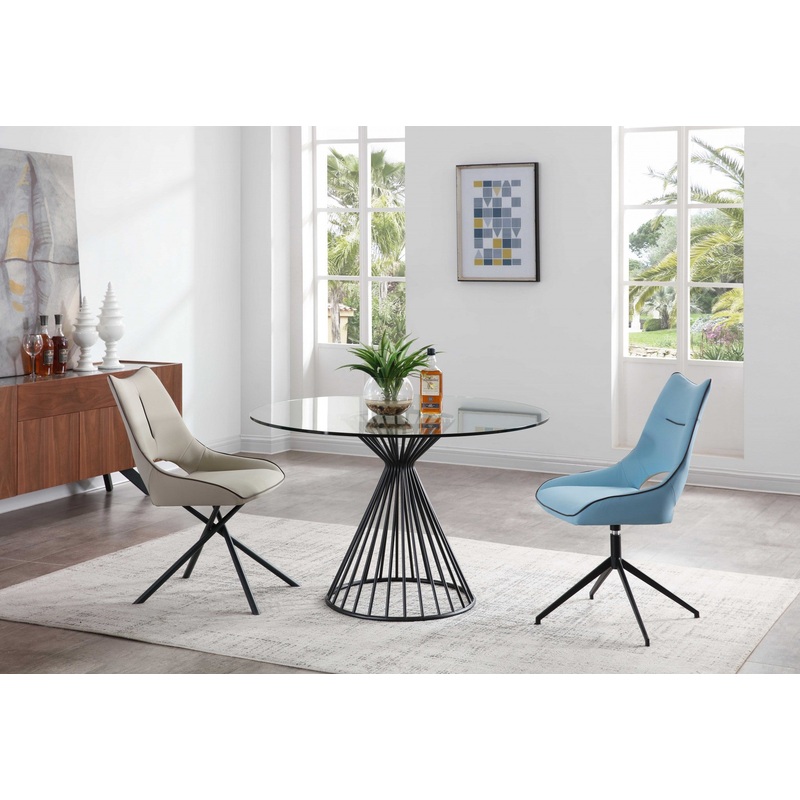 Black Glass Iron Dining Table By Homeroots