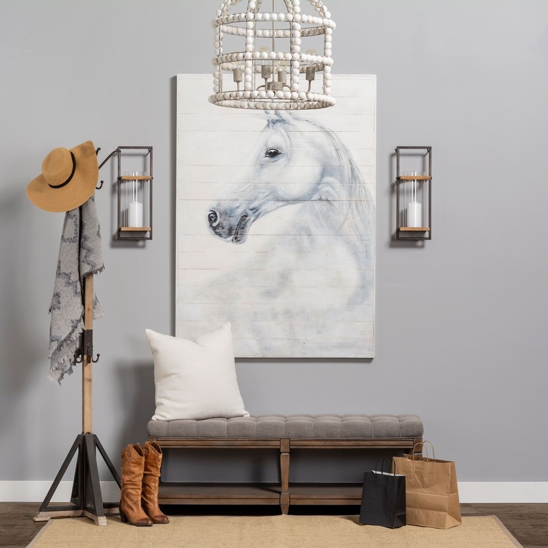 Black Metal and Wooden Coat Rack with Multiple Hooks By Homeroots
