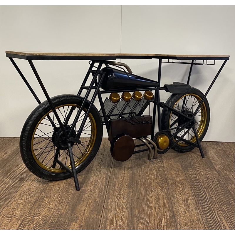 Black Motorcycle Wine Bar By Homeroots