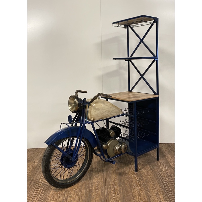 Blue Half-Bike Bar By Homeroots