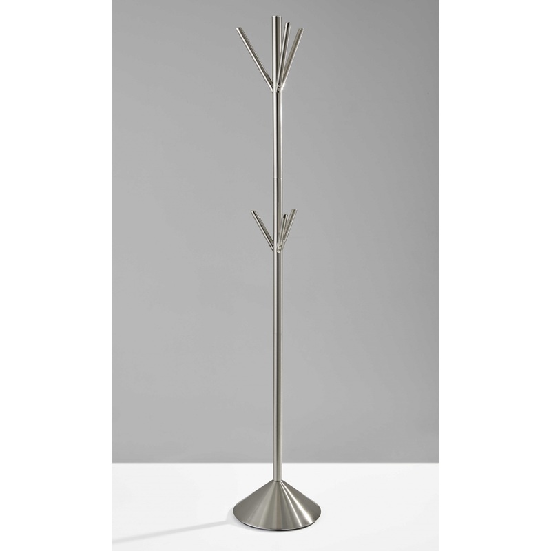 Brushed Steel Brushed steel pyramid Coat Rack By Homeroots