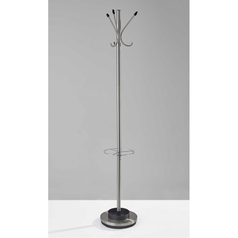 Brushed Steel Brushed Steel Stand  Coat Rack By Homeroots