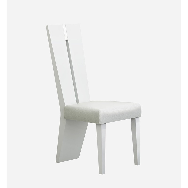 Contemporary Sleek High Gloss White Dining Chair By Homeroots