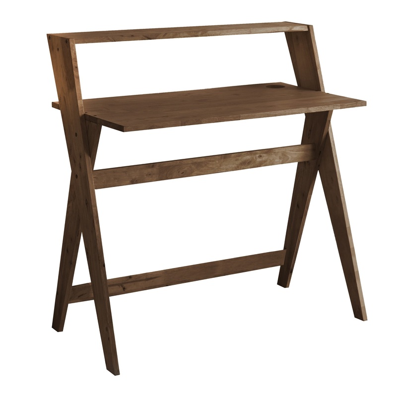Modern Espresso Wood Crisscross Study Desk By Homeroots