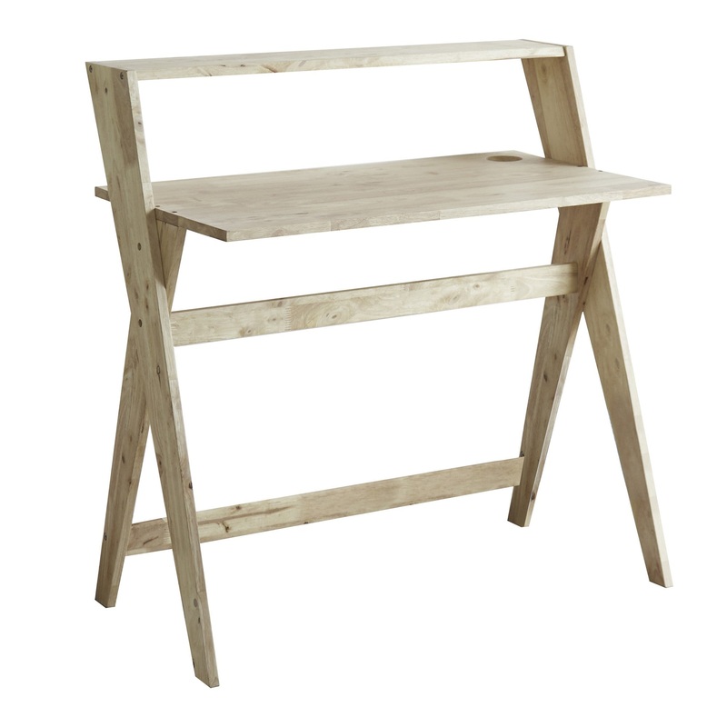 Modern Natural Wood Crisscross Study Desk By Homeroots