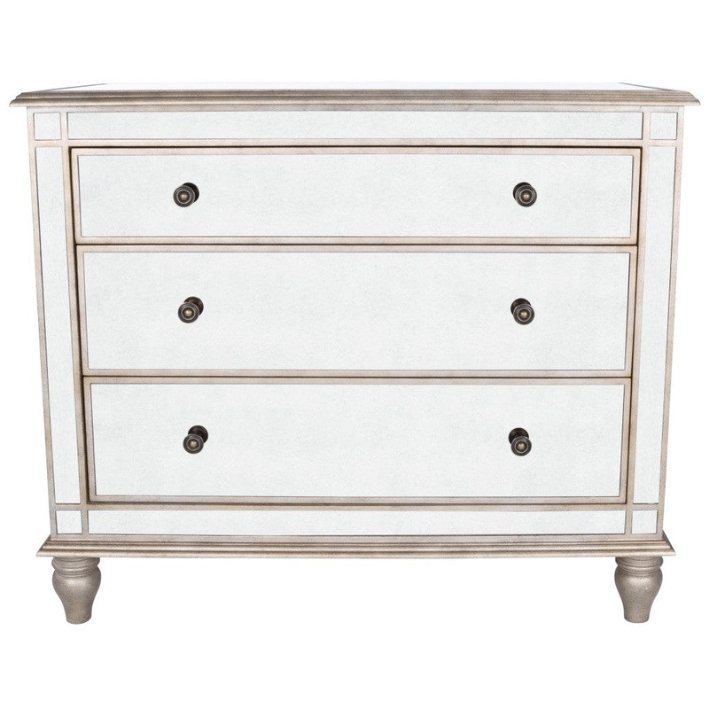 Rectangle Mirrored Three Drawer Console Storage Chest By Homeroots