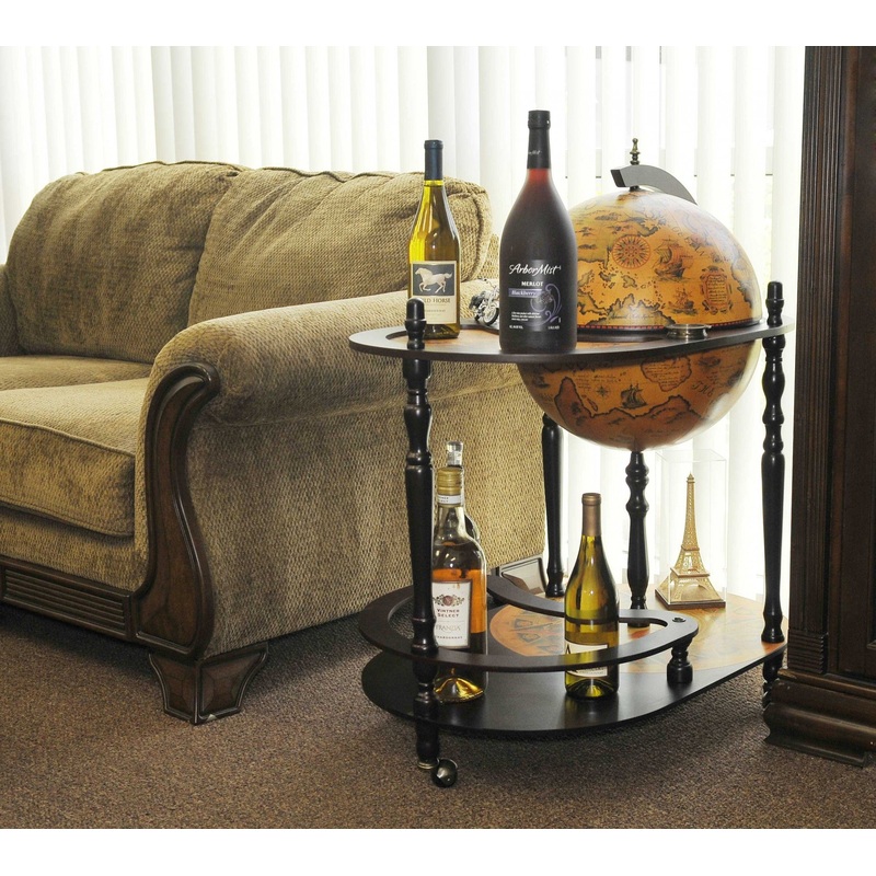 Red Globe Drink Trolley By Homeroots