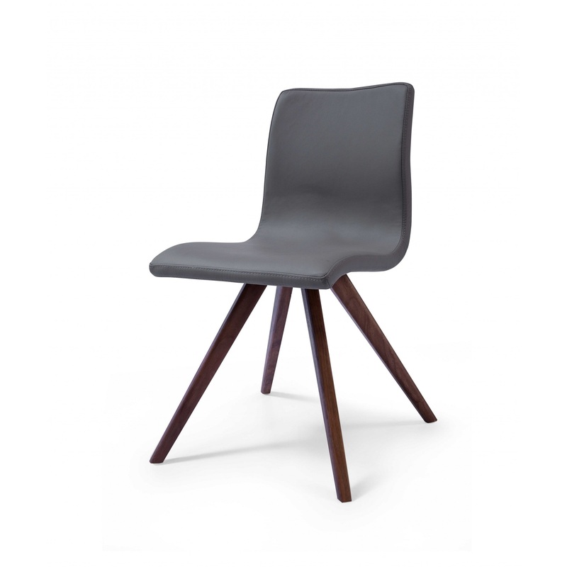 Set Of 2 Gray Faux Leather Dining Chairs By Homeroots - 370649