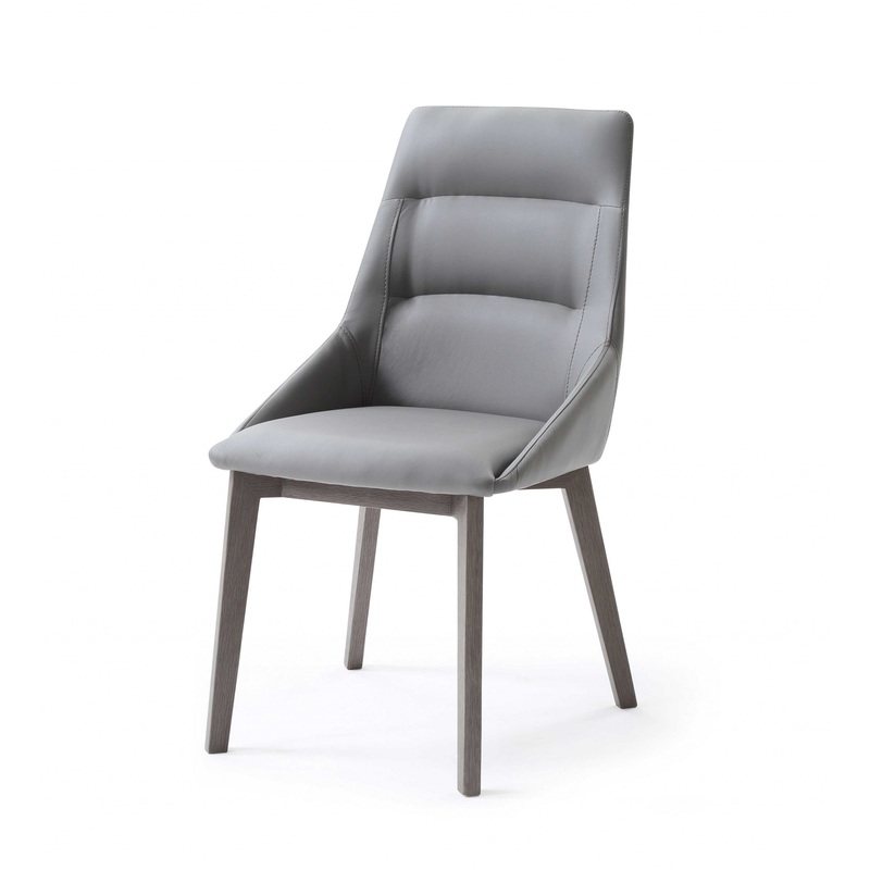Set Of 2 Grey Faux Leather Dining Chairs By Homeroots