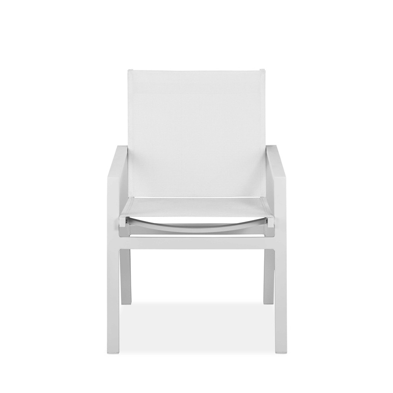 Set Of 2 White Aluminum Dining Armed Chairs By Homeroots