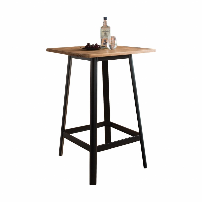 Square Natural And Black High Top Bar Table By Homeroots