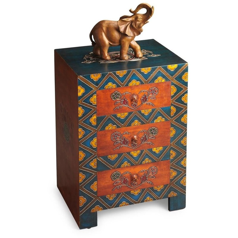 Stylish Hand Painted 3 Drawer Accent Cabinet By Homeroots